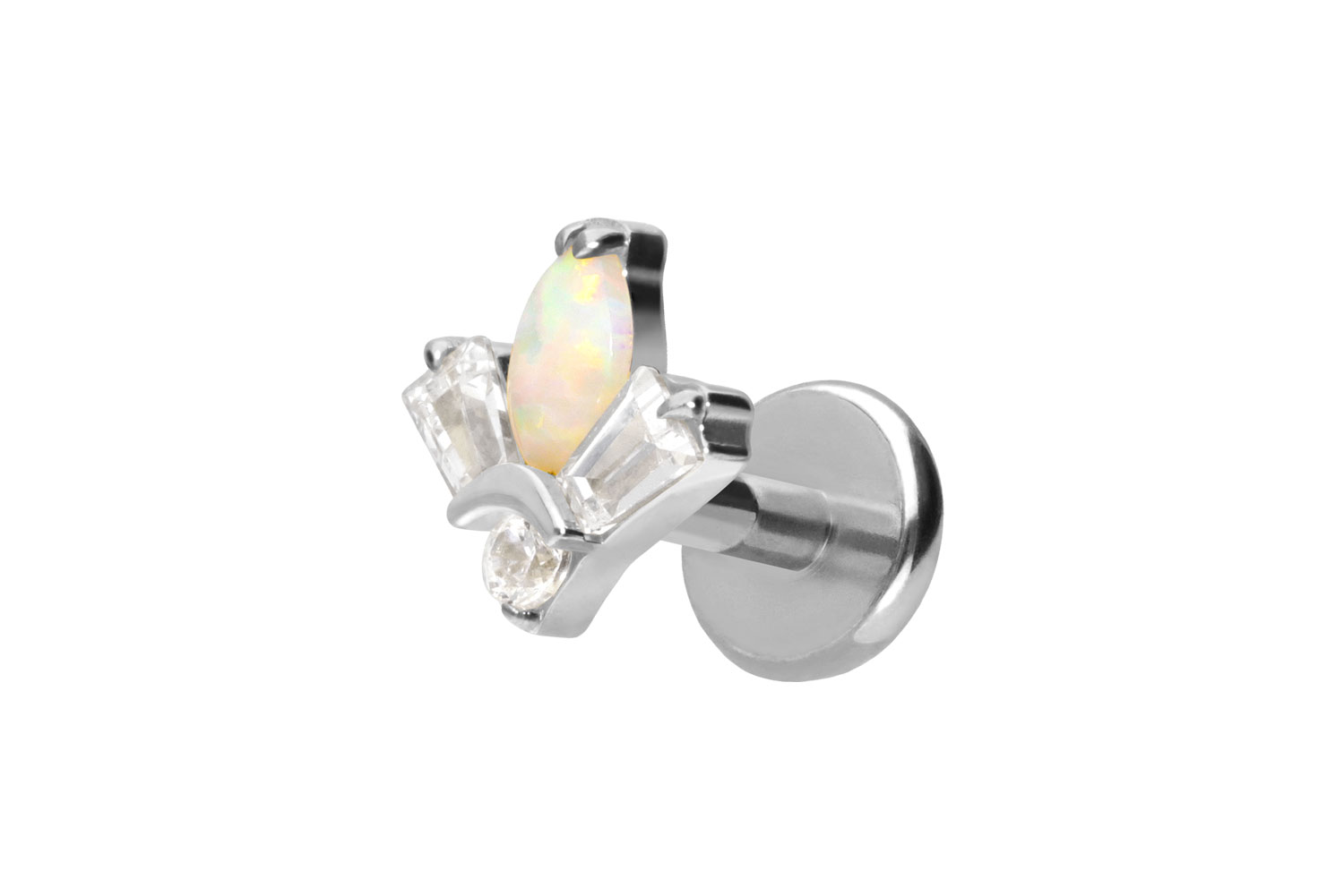 Titan Labret Piercing mit Push Fit LOTUSBLÜTE